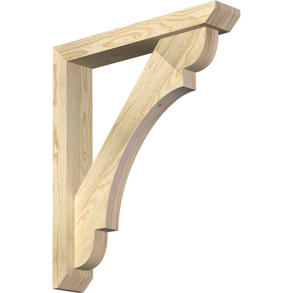Ekena Millwork Olympic Slat Rough Sawn Bracket w/ Offset Brace, Douglas Fir, 4"W x 22"D x 26"H BKT0402X22X26OLY06RDF - main